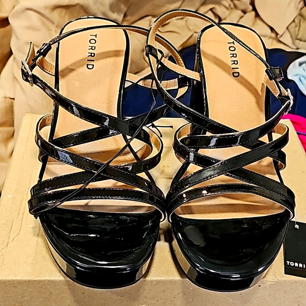Paten Leather Strappy Heels
